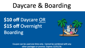 $10 - $15 off daycare-boarding