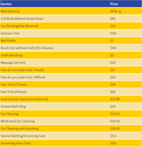 Other Spa Services Pricing