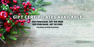 Gift Certificates Available