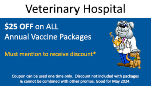 Vet Hospital – $25 off All Annual Vaccine Packages
