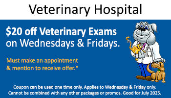 Vet Hospital – $20 off Exam Wed/Fri