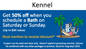 Kennel – 50% off Bath Sat/Sun