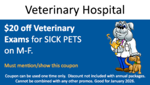 Vet Hospital – $20 Sick Pet Exams