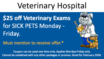Vet Hospital – $25 Sick Pet Exams M-F